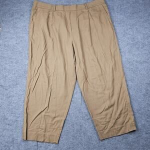 Vince Pants Womens 3XL Khaki Pleated Elastic Waist Tapered Trousers Pull On